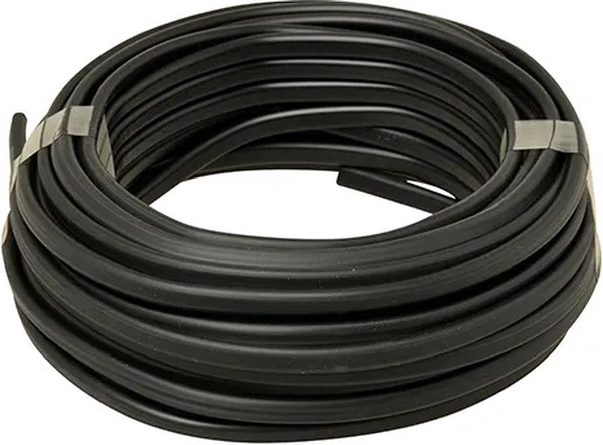 Stroomkabel plat 2x 0,75 mm² zwart 10 meter