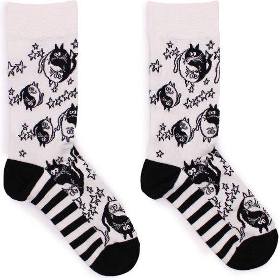 Hop Hare - Bamboe sokken - Vrolijke sokken - Grappige sokken - Happy Socks - Kattensokken - Unisex - Yin Yang - Cat 41-46