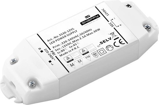 Transformateur LED Dehner Elektronik, driver LED Tension constante 30 W 2,50 A 12 V/ DC Protection contre les surcharges, Overs
