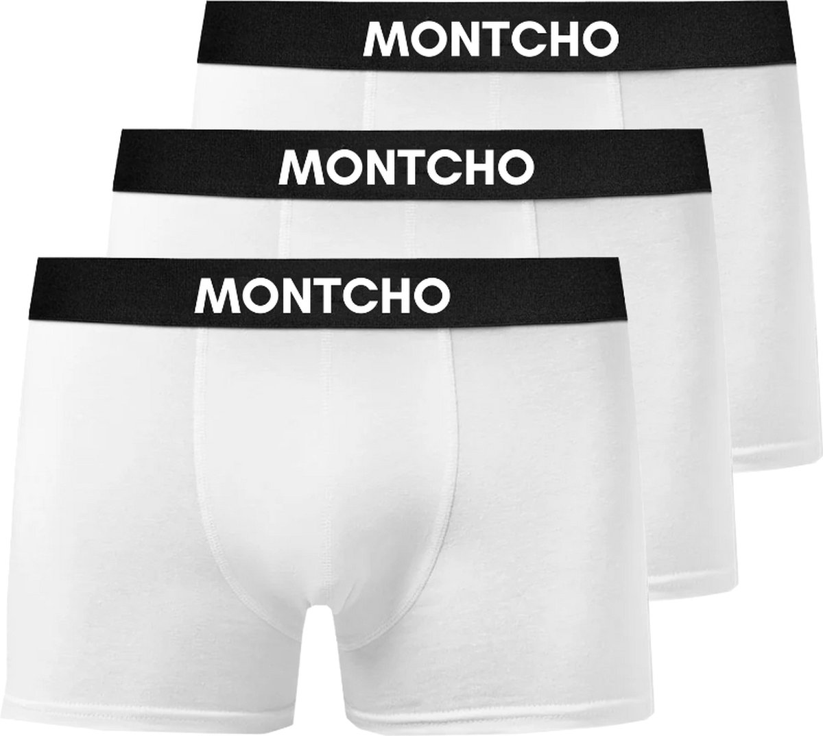 MONTCHO - Essence Series - Boxershort Heren - Onderbroeken Heren - Boxershorts - Ondergoed - 3 Pack - Wit - Maat: (S - XXL)