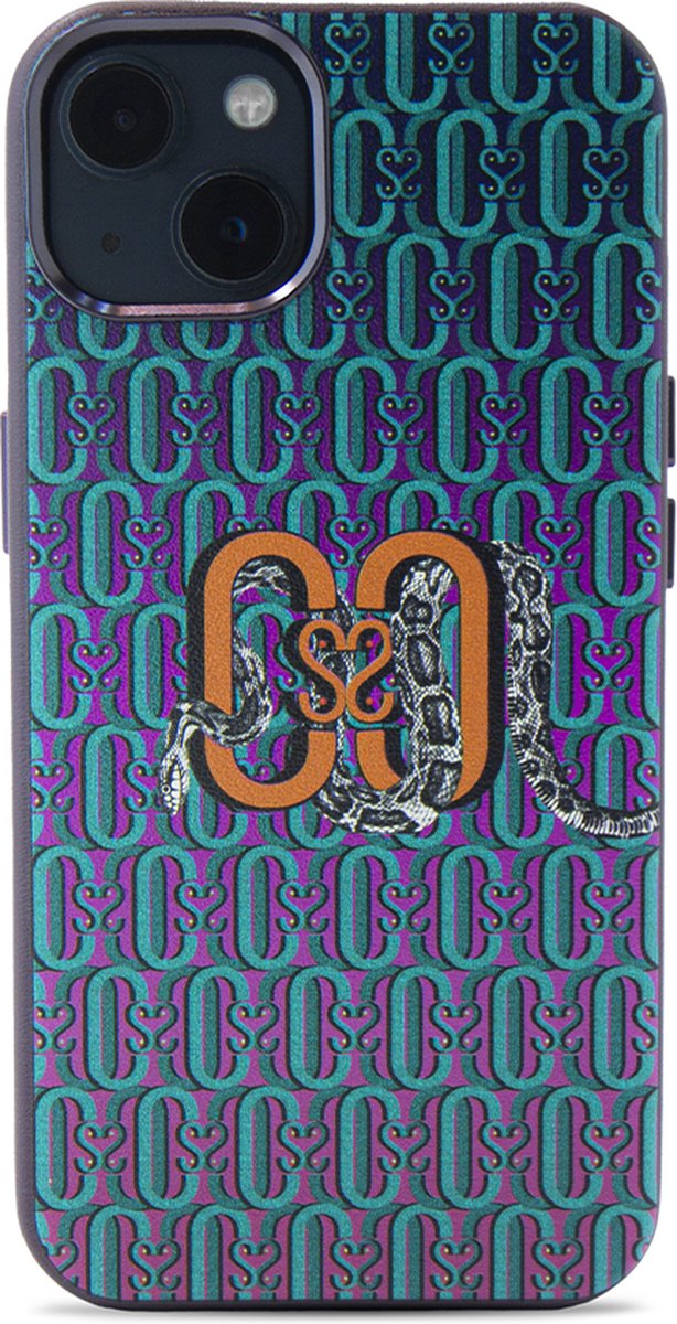 iPhone 14 hoesje - magsafe hoesje / Starcase Monogram Snake - Slangen / iPhone hoesje met Magsafe - Kunstleer