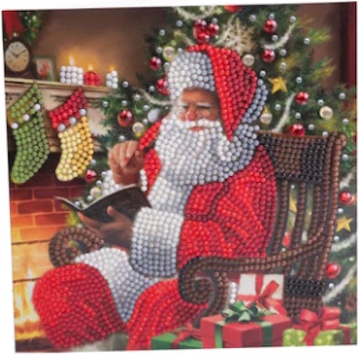 Diamond Painting Kaart Santa's Wish 18 x 18 cm