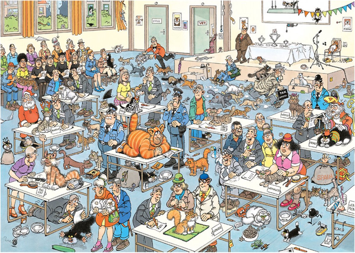 Jan van Haasteren - De Kattenshow - 2000 stukjes puzzel - Legpuzzel — afbeelding 6