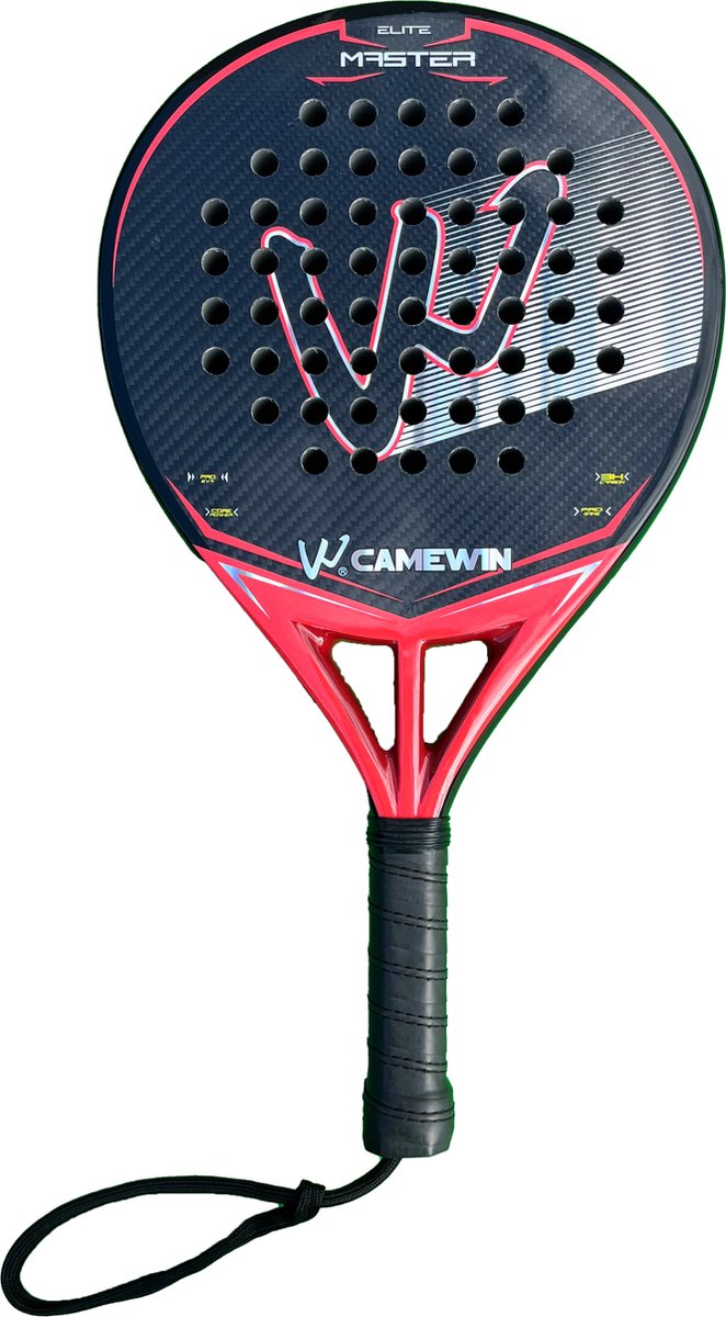 MEWAVE CAMEWIN© - Padel Racket – 3k - Rood – inclusief Opberghoes - Padelracket