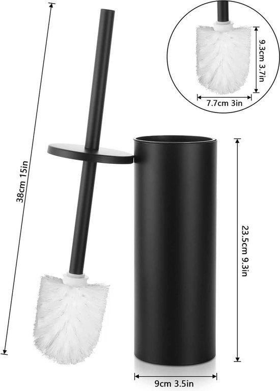 Brosse Wc Silicone Avec Tête De Rechange, Plastique Blanc