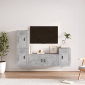 The Living Store TV-meubelset - Betongrijs - 1x 100x34.5x40cm 3x 40x34.5x60cm