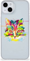 Mobiel Case Geschikt voor iPhone 15 GSM Hoesje Doorzichtig Cat Color