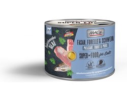 MAC's Superfood Kattenvoer Fijnproever Natvoer Blik -Fazant, Forel & varkensvlees 6x 200g - hoog vers vleesgehalte 98,8%