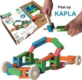 Luco Large Eco houten speel Blokken, wielen en plankjes. Uitbreiding voor KAPLA. Duurzame constructieset. 36 elementen.