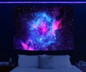 Galaxy Wandtapijt Fluorescerende Ruimte Sterrenhemel Abstracte Muurophanging Esthetische Aastronomische Mysterie Wanddecoratie (150cm x 130cm)