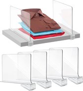 Plankscheider voor de kledingkast van acryl, plankverdeler, reksysteem zonder boren, voor het opbergen en organiseren van kasten