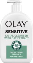 Olay - Sensitive Oat Face Wash - Nettoyant Daily hydratant - extrait d'avoine - Sans parfum - Crème nettoyante douce - 473 ml