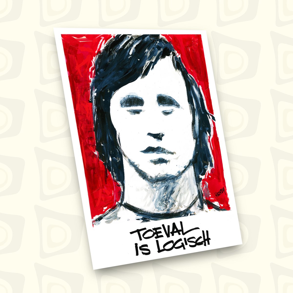 ANSICHTKAART JOHAN CRUIJFF * ELK NADEEL HEB Z'N VOORDEEL * TOEVAL IS LOGISCH * JE MOET SCHIETEN ANDERS KUN JE NIET SCOREN * JE GAAT HET PAS ZIEN ALS JE HET DOOR HEBT *