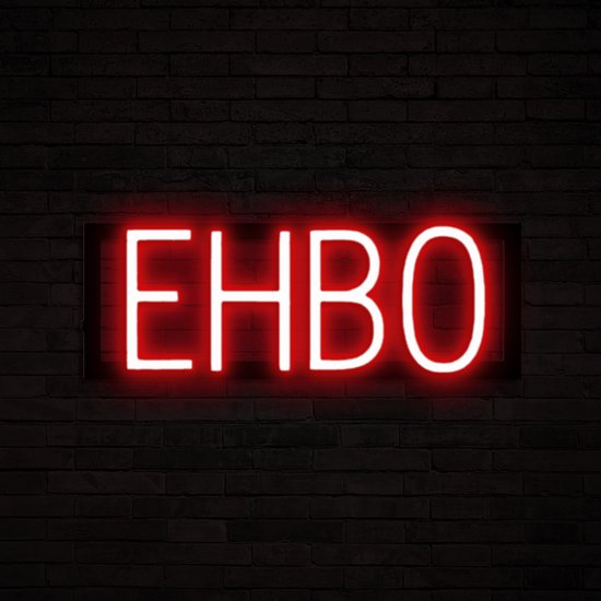EHBO - Lichtreclame Neon LED bord verlicht | SpellBrite | 42,13 x 16 cm | 6 Dimstanden - 8 Lichtanimaties | Reclamebord neon verlichting