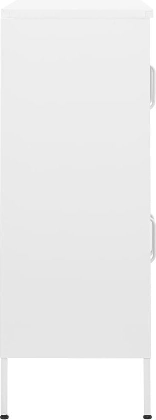 Armoire de rangement en acier The Living Store - 80 x 35 x 101,5 cm - Wit