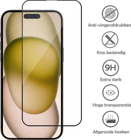 Protecteur d'écran en Glas iPhone 15 Plus Full Cover - Protecteur d'écran iPhone 15 Plus Full Cover - 3 pièces