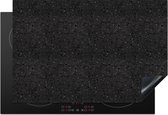 KitchenYeah® Protection induction 78x52 cm - Impression granit - Zwart - Grijs - Accessoires de plaque de cuisson - Plaque de recouvrement pour table de cuisson - Protection induction - Tapis induction - Tapis plaque induction