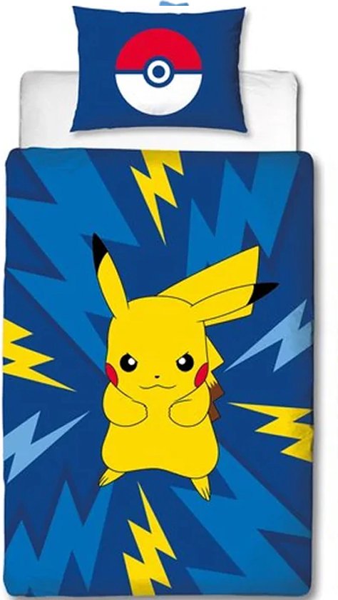 Pokémon Dekbedovertrek Pikachu 140 x 200 cm + 65 x 65 cm - Katoen | bol