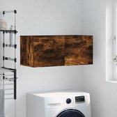 The Living Store Zwevende Wandkast - 80 x 36.5 x 35 cm - Gerookt eikenhout