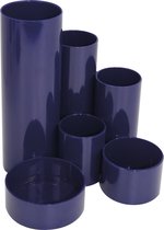Boîte à crayons Westcott - bleu - 6 compartiments - 12x13,5x15cm - AC-E744560