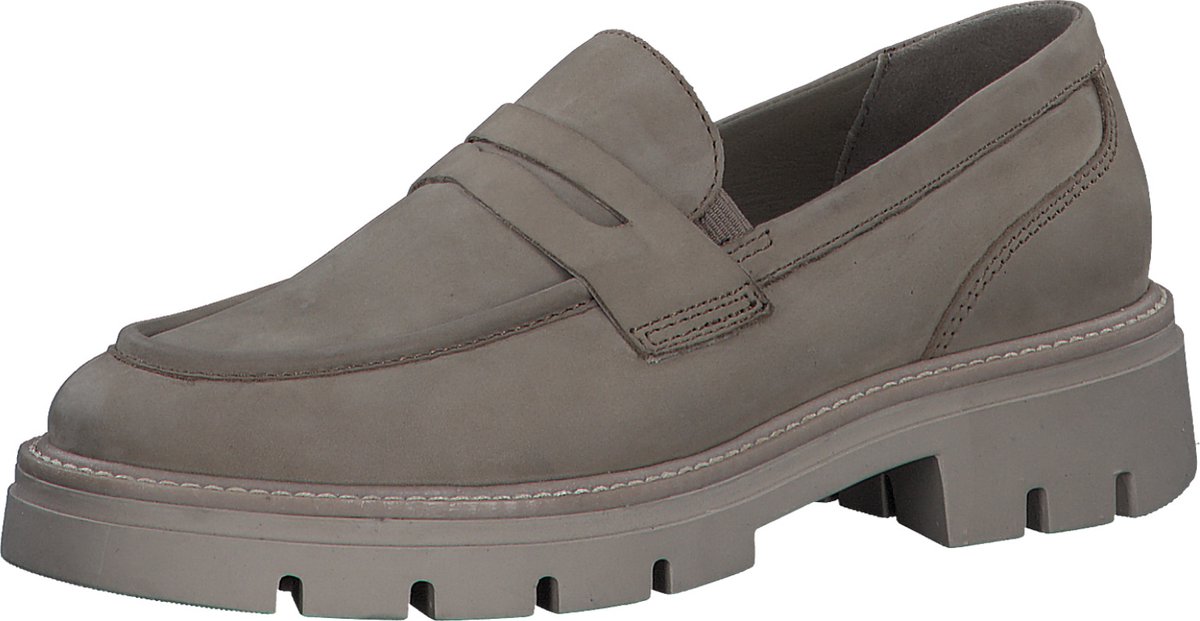 MARCO TOZZI MT Leather sock and Lining Dames Slipper - TAUPE NUBUCK - Maat 40