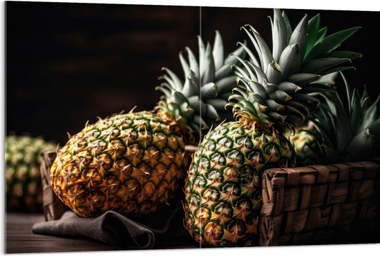 Acrylglas - Eten - Fruit - Ananas - 120x80 cm Foto op Acrylglas (Met Ophangsysteem)