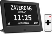 FEDEC Digital Dementia Clock XL Écran - Télécommande - Fonction alarme - Horloge calendrier - Zwart