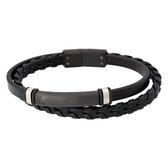 iXXXi Men Leather Bracelet Noah Zilverkleurig - maat 21,5