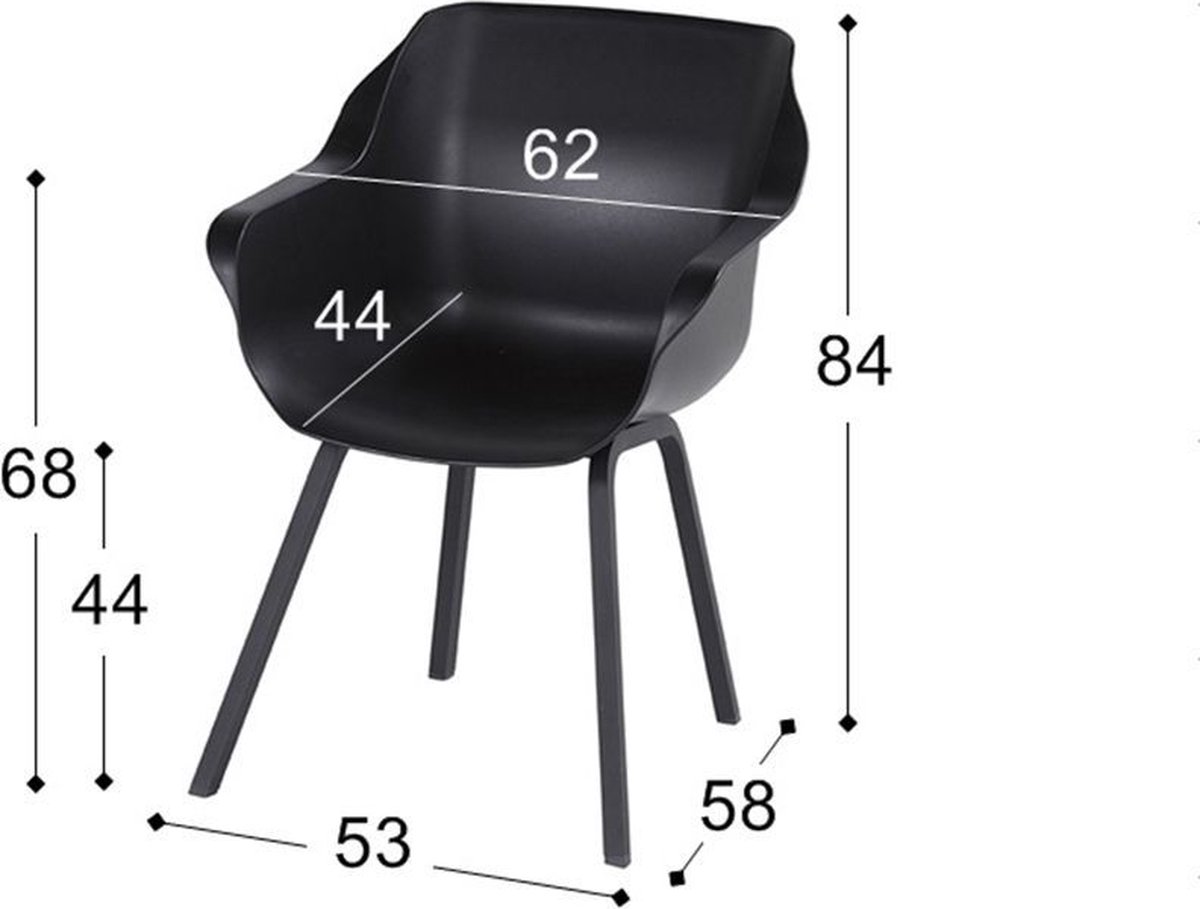 Hartman Sophie Element dining fauteuil baquet - Noir carbone