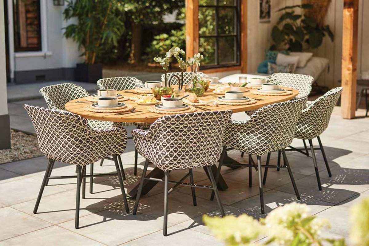 Hartman Delphine chaise de jardin dining - Noir/Blanc Wicker