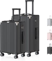 Bol.com Voyagoux® - Reiskoffer set - Koffers - 2 stuks - S/M - Zwart aanbieding