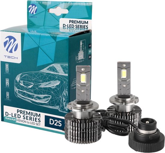 Foto: D2s led set plug play canbus 30000 lumen 6000k helder 300 licht led csp chips 2 stuks