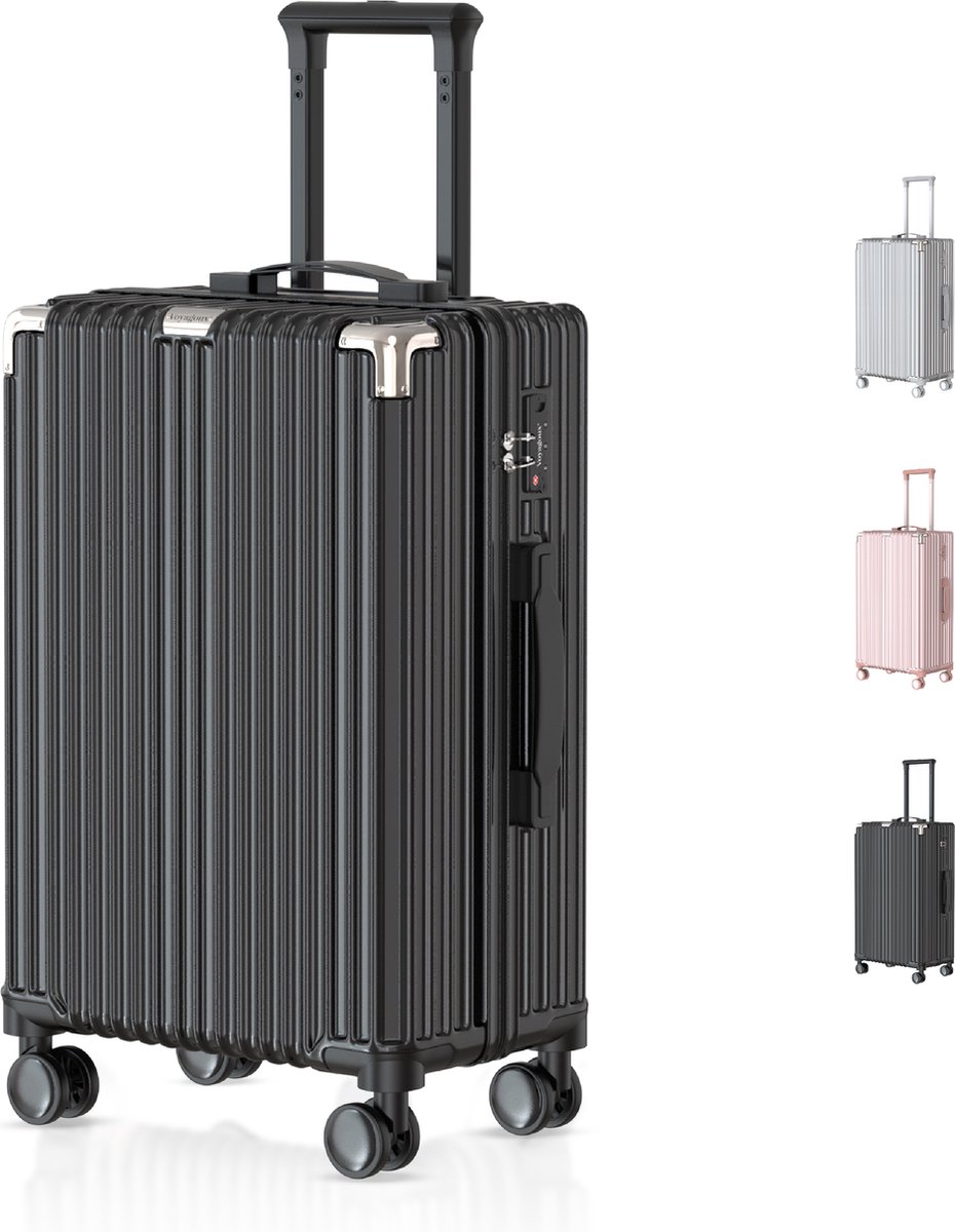 Voyagoux® - Reiskoffer Large - 113L - Koffers - Reiskoffer met wielen – Zwart