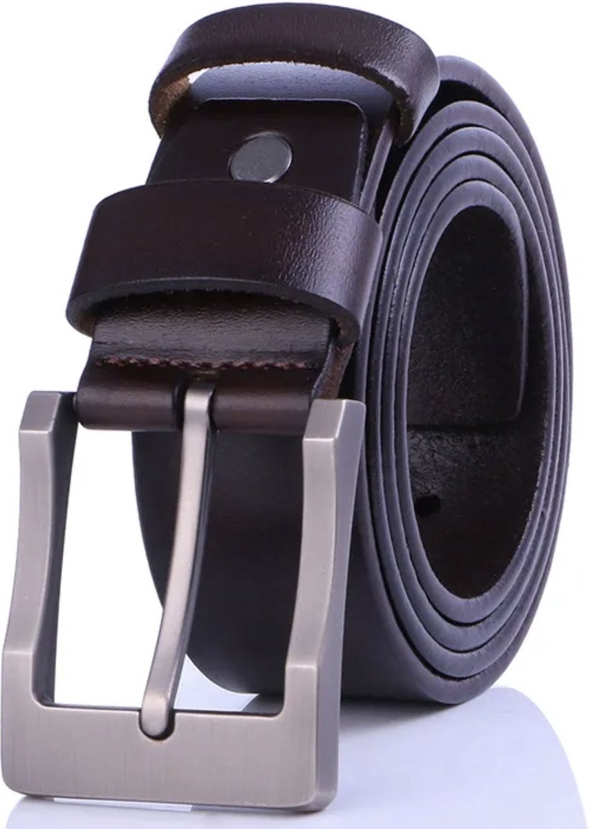 Veloutan® - Premium Bruin Lederen Riem - Elegant Design - Koeienleer - Split Leather - Perfecte Pasvorm - Lengte: 110 cm