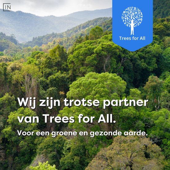 Groen bos met logo 'Trees for All'.