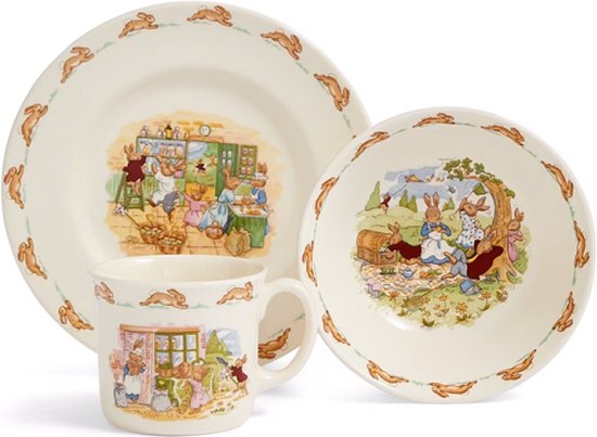 Royal Doulton Bunnykins Set 3 delig schaal/bordje/beker met oor