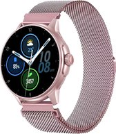 Royal Supplies KV-97 - Smartwatch - Smartwatch Dames & Heren- Belfunctie - Screenprotector- HD Touchscreen - Horloge - Stappenteller - Bloeddrukmeter - Saturatiemeter - IOS & Android - Rose staal