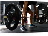 PVC Schuimplaat- Mens - Spieren - Schoenen - Oefening - Sporten - Fitness - Sportschool - Gewichten - 105x70 cm Foto op PVC Schuimplaat