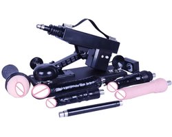 DrilDo Sex Machine - Neukmachine Voor Vrouwen & Mannen 7 Opzetstukken Dildo Pocket Pussy - Fuck Machine 210 BPM - Set B
