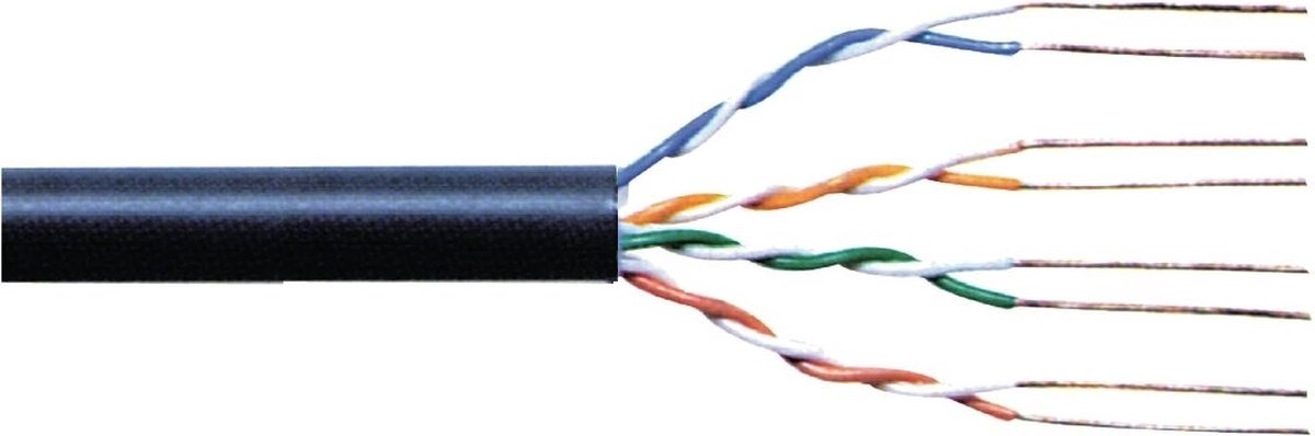UTP/Netwerkkabel CAT6 grondkabel 25 meter massieve koper kern zwart