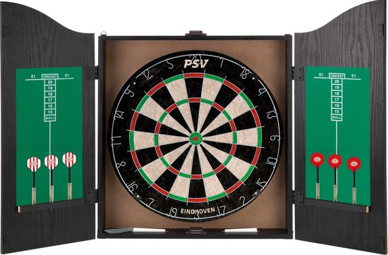 PSV Dartkabinet - Home Darts Centre - Dartbord met 6 dartpijlen - Dart Flights - Dart Shafts - Darts - Cadeau van PSV — afbeelding 2