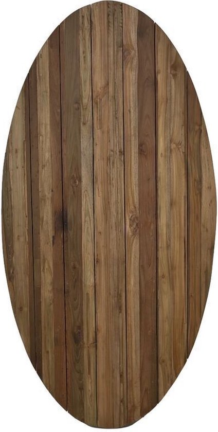 HSM Collection-Ovaal Tuintafelblad-180x100x3,5-Naturel-Teak