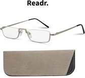 Lecteur. DEMI - Lunettes de lecture +2,50 - couleur ARGENT - lunettes de lecture élégantes avec branches flexibles et verre demi-cerclé de qualité A. Modèle confortable et raffiné. Comprend un étui, un chiffon de nettoyage et une garantie.