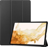 Housse de tablette adaptée au Samsung Galaxy Tab S9 Plus / S9 FE Plus | Bibliothèque avec support | Housse de protection en similicuir | Triple pli | Noir