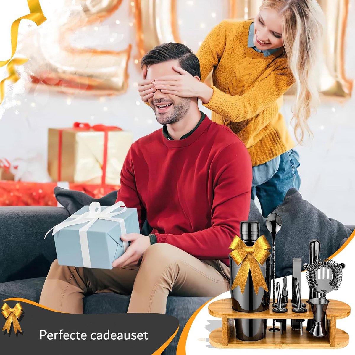Cocktailset 12-delige Cocktail Set met Standaard en Alle Essentiële Bar Gereedschappen - Geschenken voor Vrouwen en Mannen - Cocktail Liefhebbers - Professionele Bar Set - Cocktail Accessoires — cadeau in Kookcadeaus - foto 6