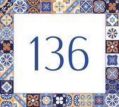 Huisnummerbord nummer 136 | Huisnummer 136 |Klassiek huisnummerbordje Plexiglas | Luxe huisnummerbord