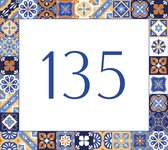 Huisnummerbord nummer 135 | Huisnummer 135 |Klassiek huisnummerbordje Plexiglas | Luxe huisnummerbord