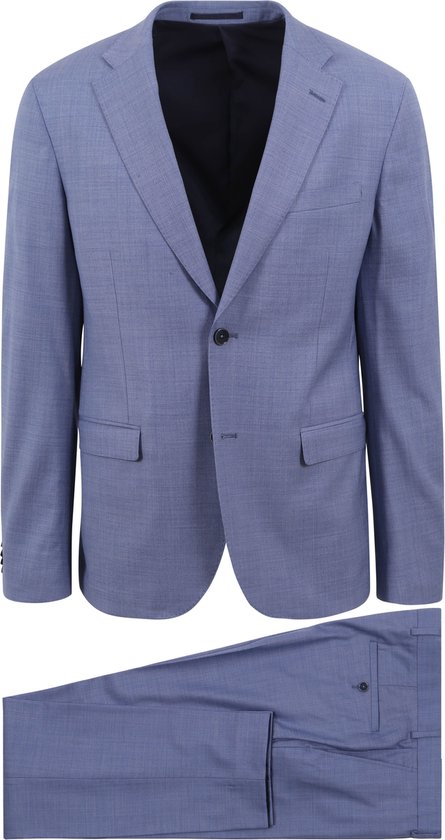 Suitable - Strato Toulon Kostuum Wol Blauw - Heren - Maat 48 - Slim-fit
