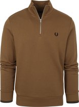 Fred Perry - Half Zip Trui Bruin - Heren - Maat L - Regular-fit