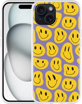 Cazy Hoesje geschikt voor iPhone 15 Smileys